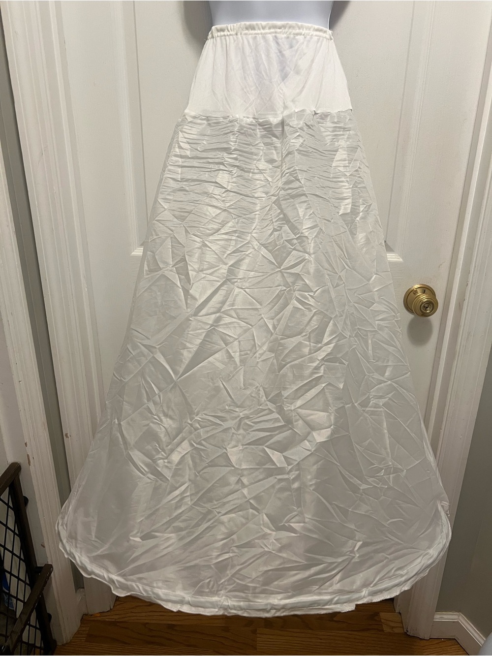 White Full-Length A-Line Slip Skirt